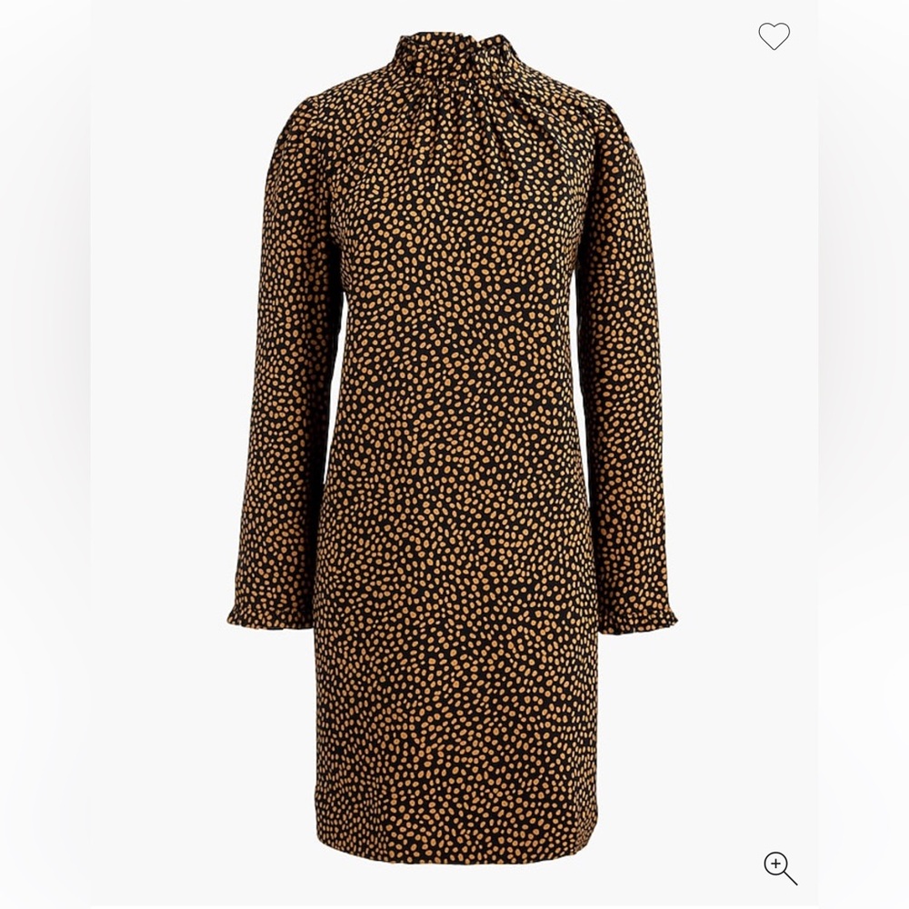 J. Crew Ruffleneck Shift Dress Golden Brandy 20